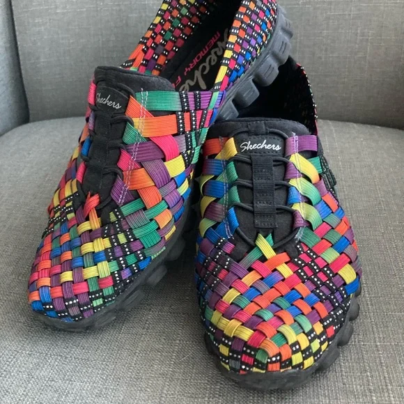 Skechers Colorful Woven Slip-On Sneakers-Vintage - Picture 2 of 3